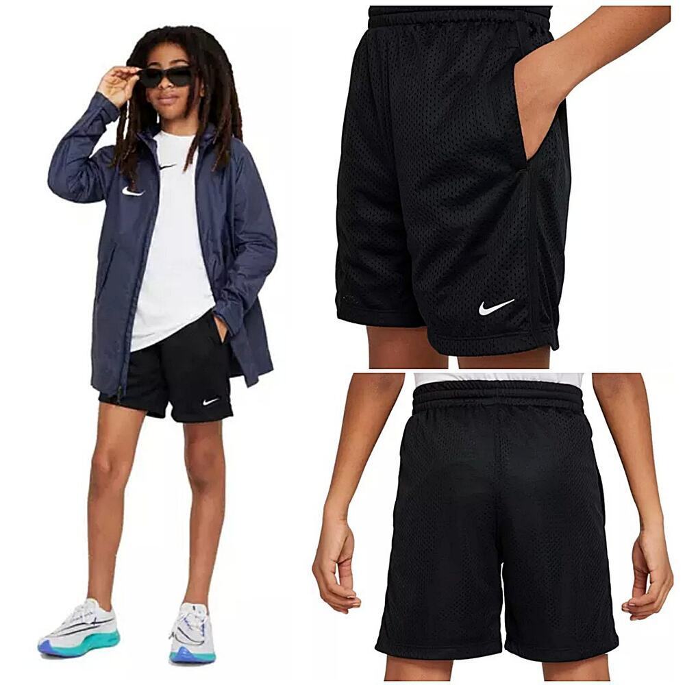 Nike Boys Classic Mesh Knee Length Shorts Black 7